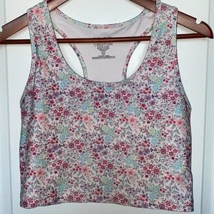Evolution And Creation Floral Blooms Racerback Crop Tank Top Activewear